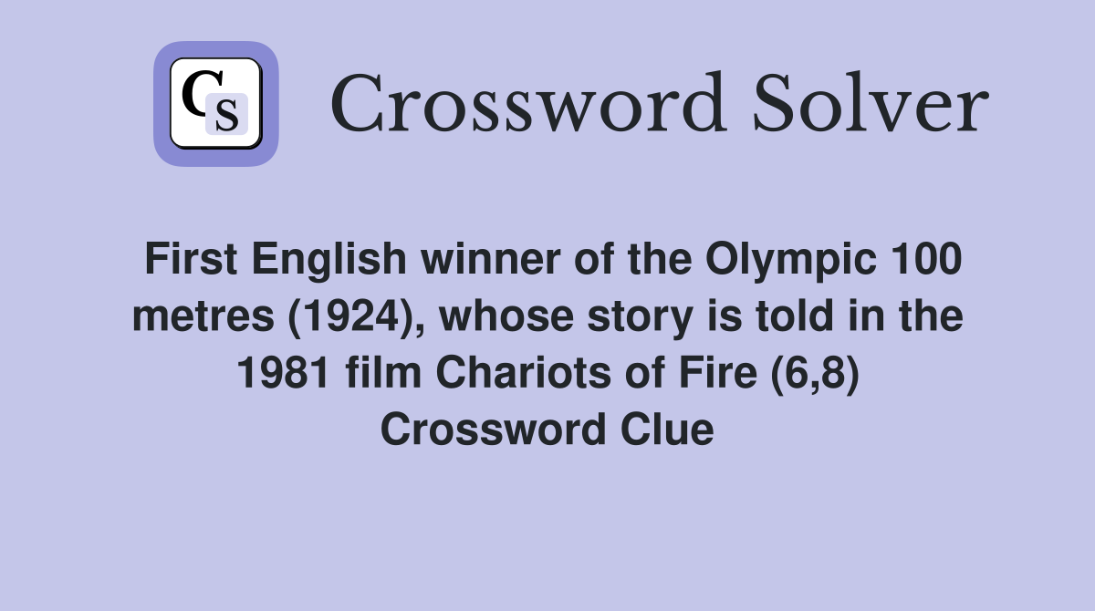 First English winner of the Olympic 100 metres (1924), whose story is
